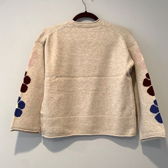 💞Madewell coziest textured yarn belmore floral sleeve pullover sweater size XXS - Picture 8 of 8